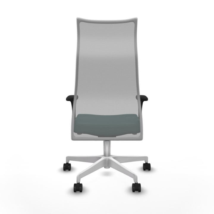 Albacete malla XL sincro malla gris similpiel verde botella brazos 1D base blanca ruedas 65mm nailon