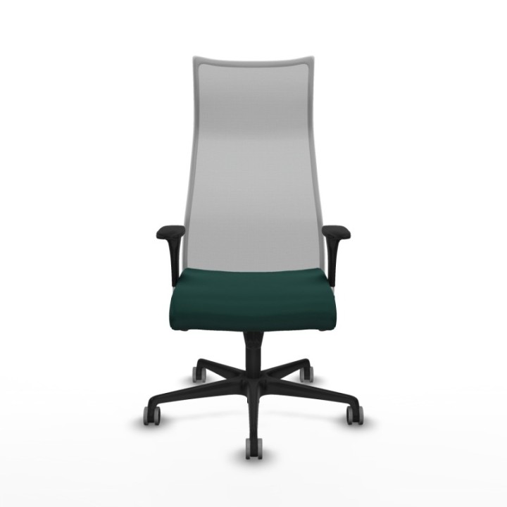 Albacete malla XL sincro malla gris similpiel verde botella brazos 1D base nailon ruedas 65mm engomadas