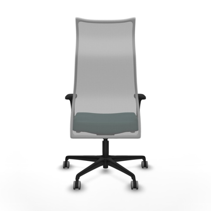 Albacete malla XL sincro malla gris similpiel verde botella brazos 1D base nailon ruedas 65mm engomadas