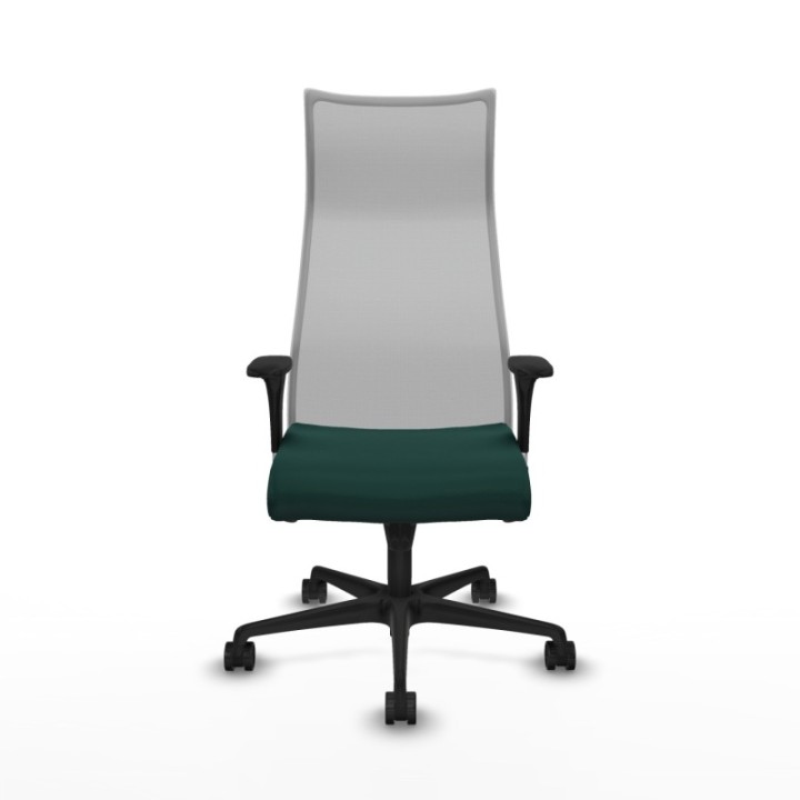 Albacete malla XL sincro malla gris similpiel verde botella brazos 1D base nailon ruedas 65mm nailon