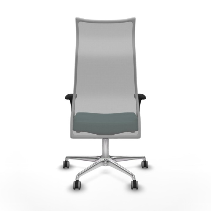 Albacete malla XL sincro malla gris similpiel verde botella brazos 1D base aluminio ruedas 65mm engomadas