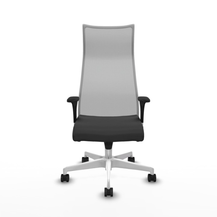 Albacete malla XL sincro malla gris similpiel gris oscuro brazos 1D base blanca ruedas 65mm nailon