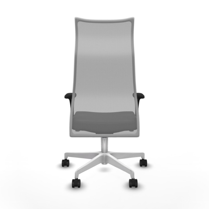 Albacete malla XL sincro malla gris similpiel gris oscuro brazos 1D base blanca ruedas 65mm nailon