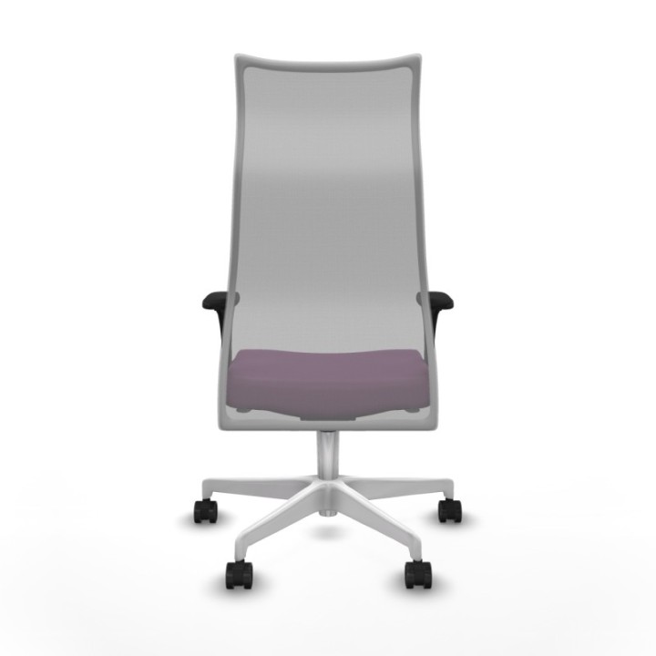 Albacete malla XL sincro malla gris similpiel morado brazos 1D base blanca ruedas 65mm nailon