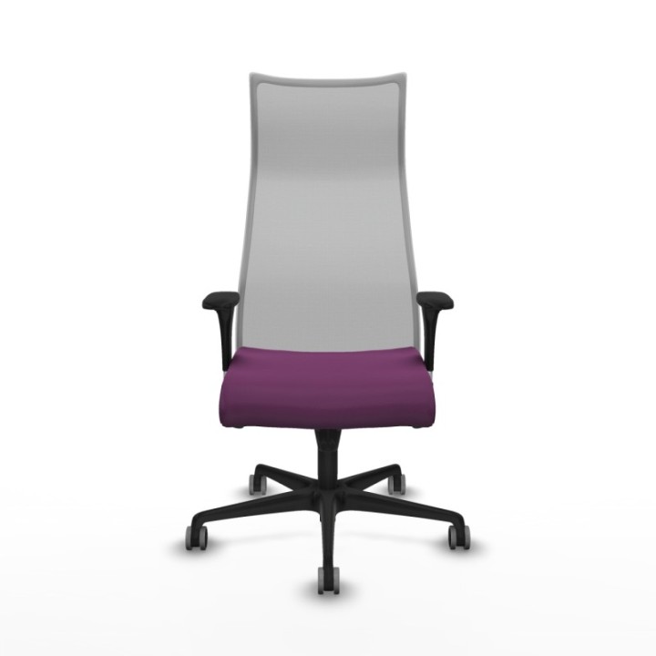 Albacete malla XL sincro malla gris similpiel morado brazos 1D base nailon ruedas 65mm engomadas