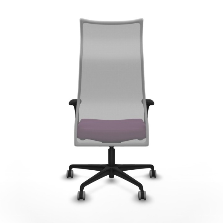 Albacete malla XL sincro malla gris similpiel morado brazos 1D base nailon ruedas 65mm engomadas