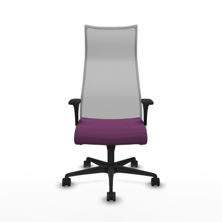 Albacete malla XL sincro malla gris similpiel morado brazos 1D base nailon ruedas 65mm nailon