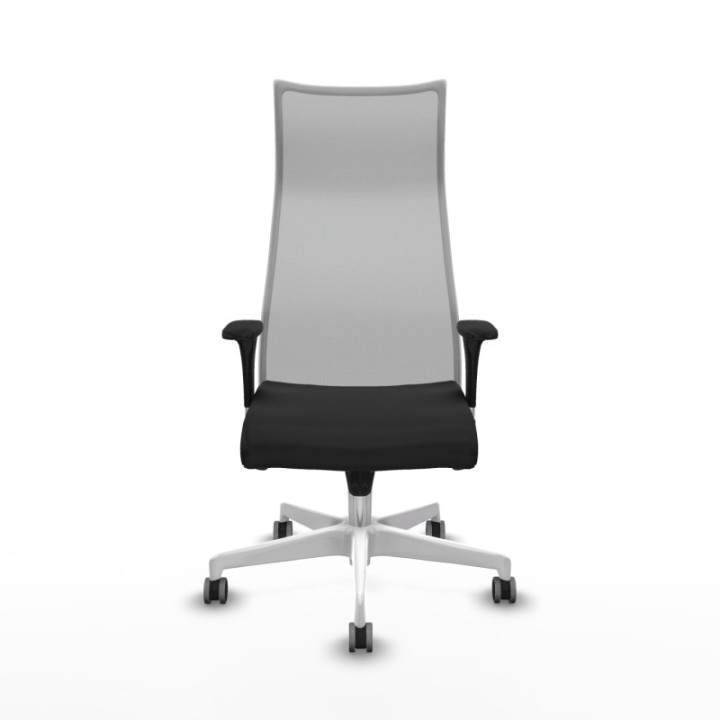 Albacete malla XL sincro malla gris similpiel negro brazos 1D base blanca ruedas 65mm engomadas