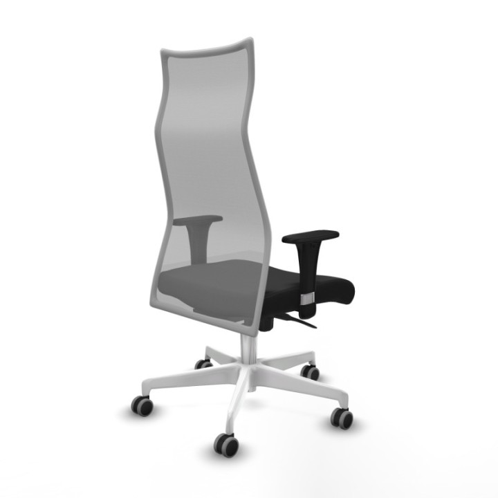 Albacete malla XL sincro malla gris similpiel negro brazos 1D base blanca ruedas 65mm engomadas