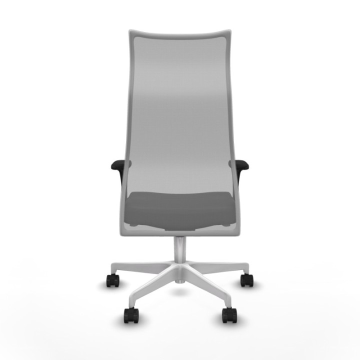 Albacete malla XL sincro malla gris similpiel negro brazos 1D base blanca ruedas 65mm nailon