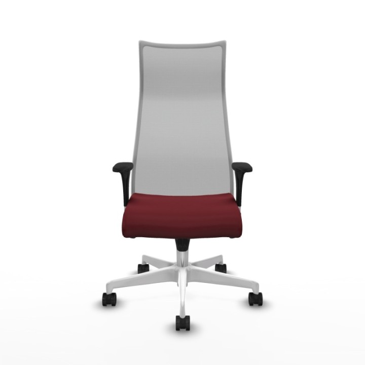 Albacete malla XL sincro malla gris similpiel granate brazos 1D base blanca ruedas 65mm nailon