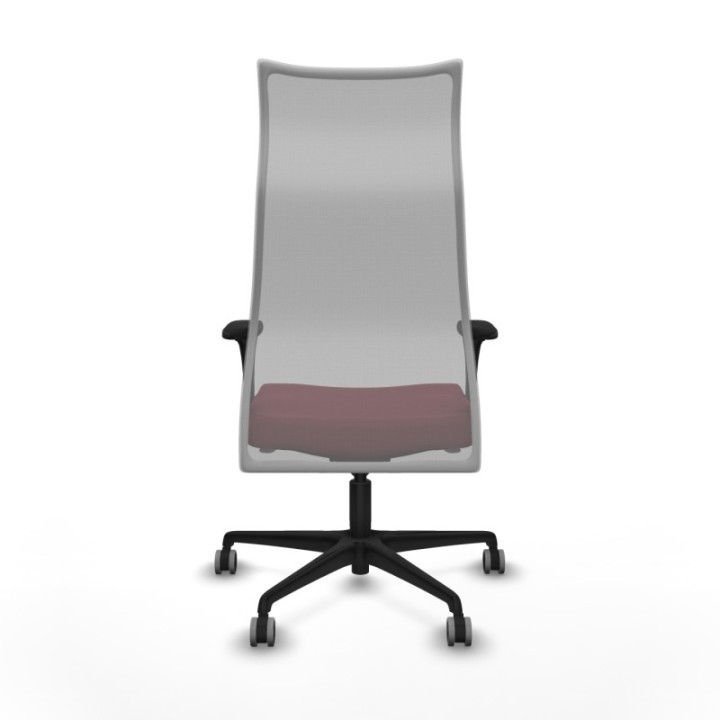 Albacete malla XL sincro malla gris similpiel granate brazos 1D base nailon ruedas 65mm engomadas