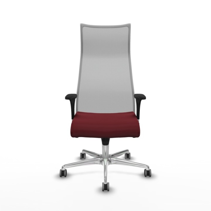 Albacete malla XL sincro malla gris similpiel granate brazos 1D base aluminio ruedas 65mm engomadas