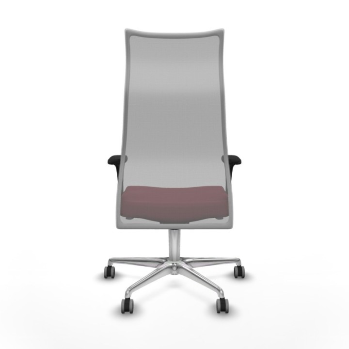 Albacete malla XL sincro malla gris similpiel granate brazos 1D base aluminio ruedas 65mm engomadas