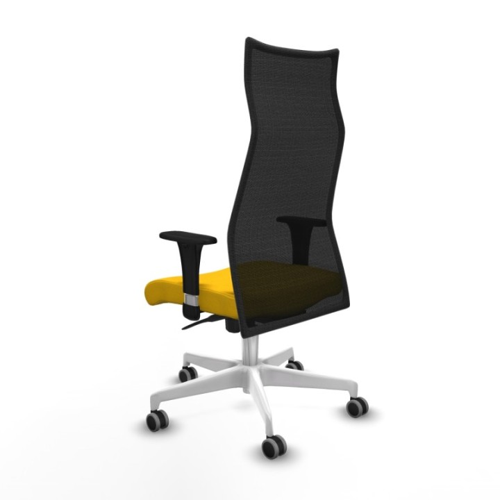 Albacete malla XL sincro malla negra bali amarillo brazos 1D base blanca ruedas 65mm engomadas