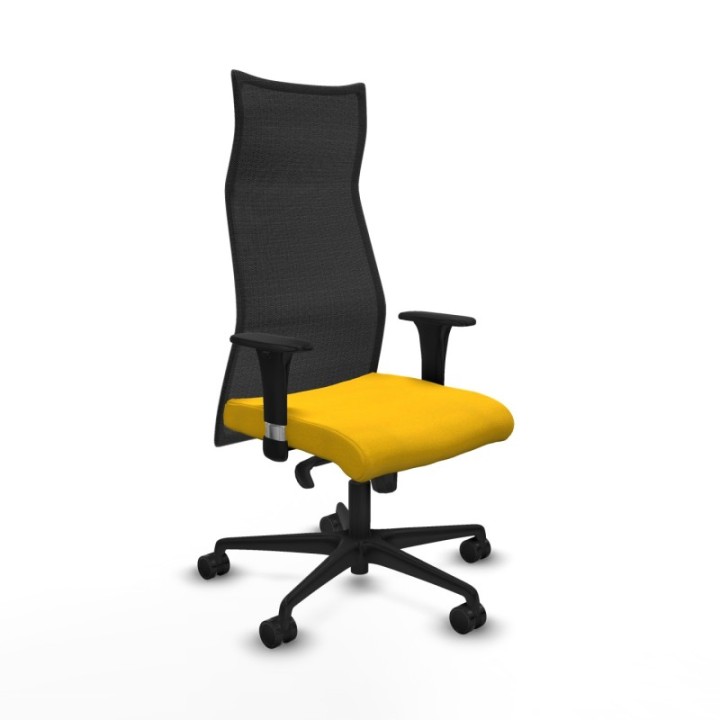 Albacete malla XL sincro malla negra bali amarillo brazos 1D base nailon ruedas 65mm nailon