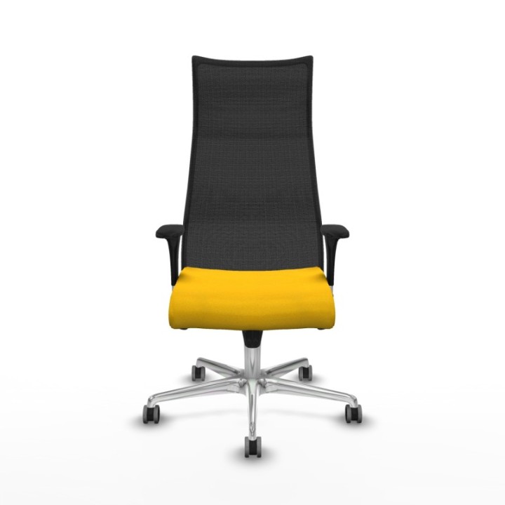 Albacete malla XL sincro malla negra bali amarillo brazos 1D base aluminio ruedas 65mm engomadas