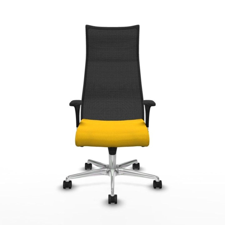 Albacete malla XL sincro malla negra bali amarillo brazos 1D base aluminio ruedas 65mm nailon