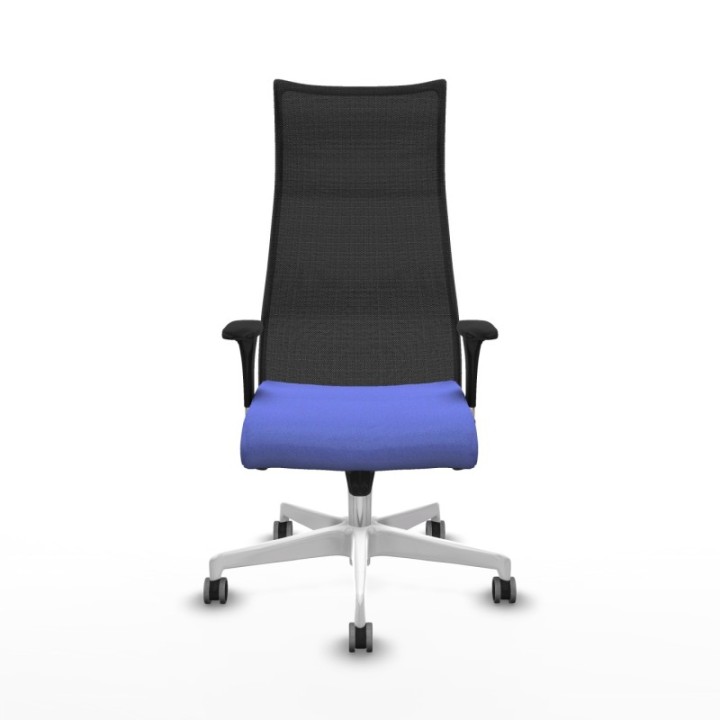 Albacete malla XL sincro malla negra bali azul claro brazos 1D base blanca ruedas 65mm engomadas