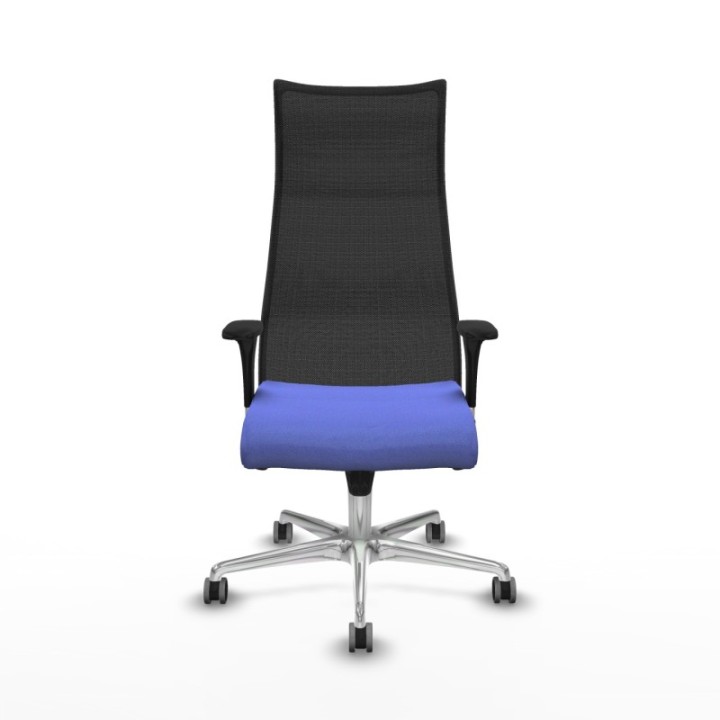 Albacete malla XL sincro malla negra bali azul claro brazos 1D base aluminio ruedas 65mm engomadas