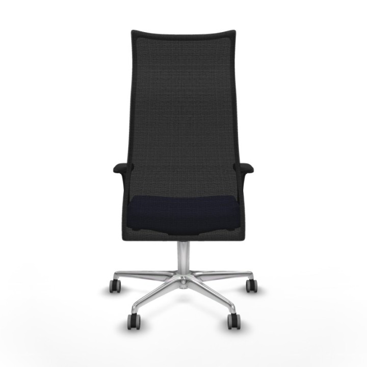 Albacete malla XL sincro malla negra bali azul claro brazos 1D base aluminio ruedas 65mm engomadas