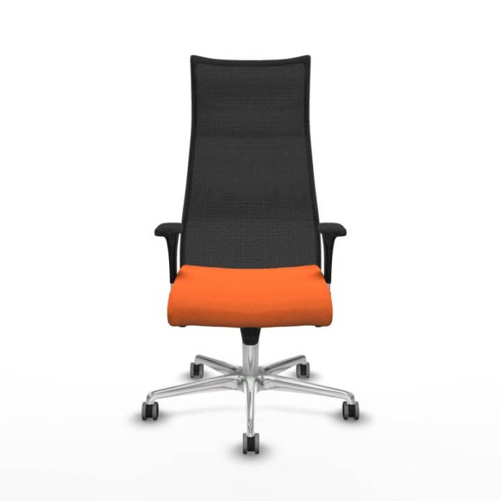 Albacete malla XL sincro malla negra bali naranja brazos 1D base aluminio ruedas 65mm engomadas