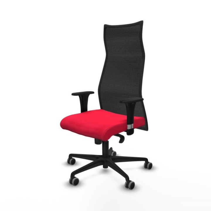 Albacete malla XL sincro malla negra bali rojo brazos 1D base nailon ruedas 65mm engomadas