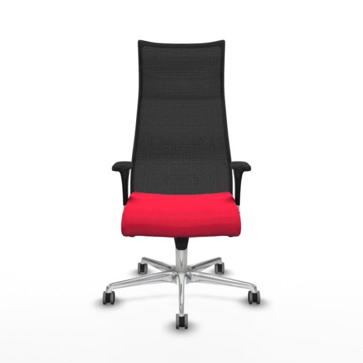 Albacete malla XL sincro malla negra bali rojo brazos 1D base aluminio ruedas 65mm engomadas