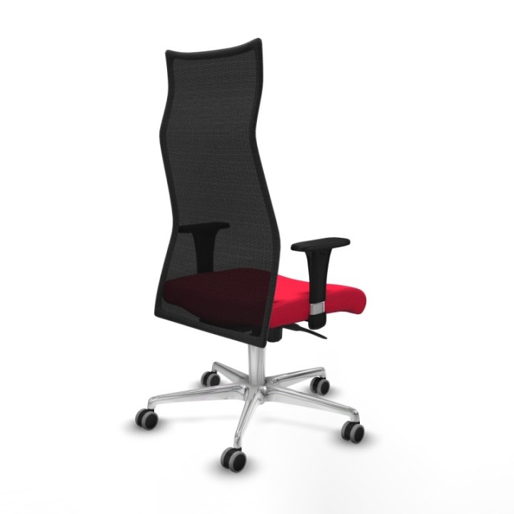 Albacete malla XL sincro malla negra bali rojo brazos 1D base aluminio ruedas 65mm engomadas