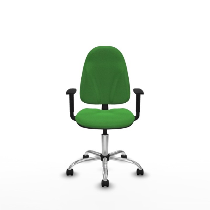 Algarra CP bali verde brazos 1D base cromada ruedas nailon 50mm