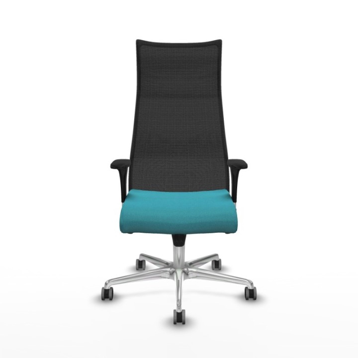 Albacete malla XL sincro malla negra bali turquesa brazos 1D base aluminio ruedas 65mm engomadas