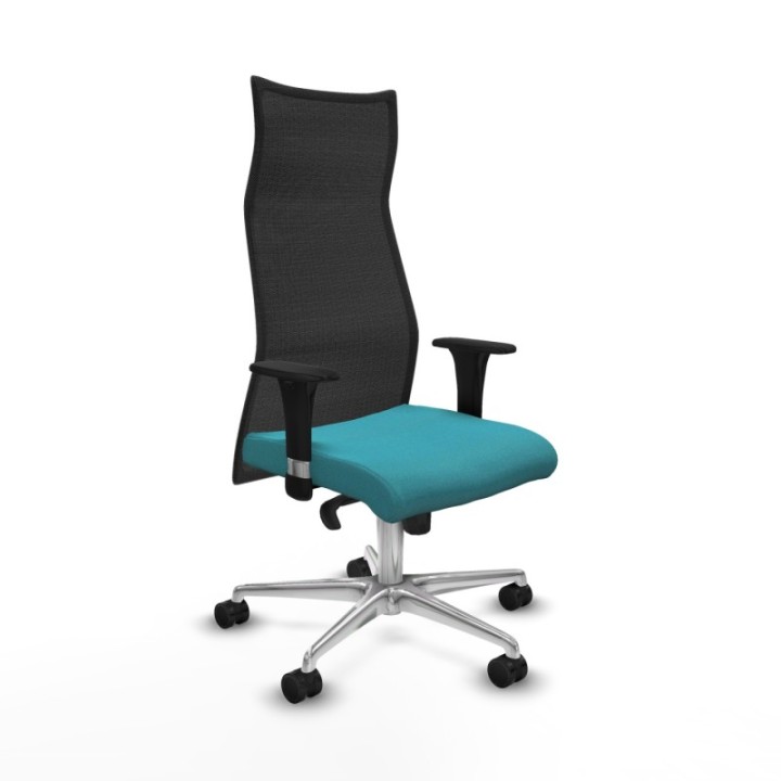 Albacete malla XL sincro malla negra bali turquesa brazos 1D base aluminio ruedas 65mm nailon