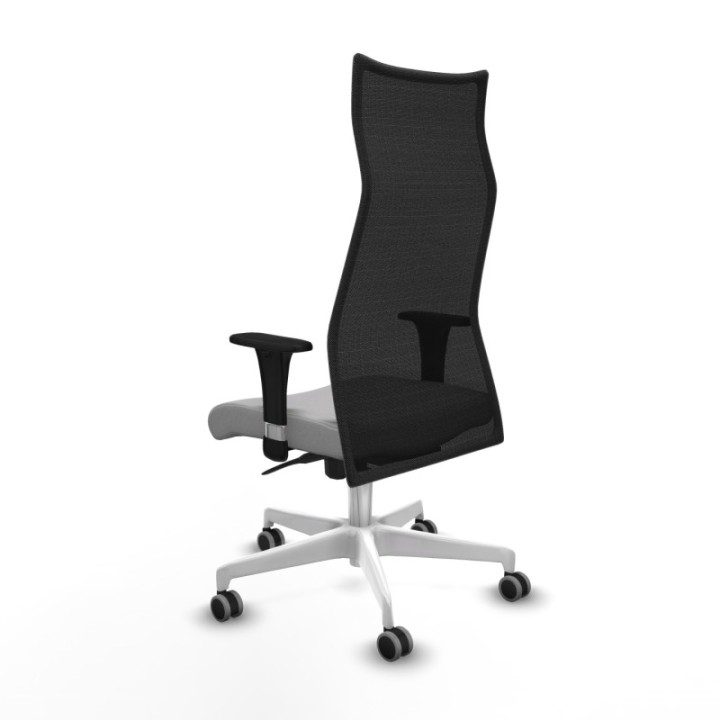 Albacete malla XL sincro malla negra bali gris claro brazos 1D base blanca ruedas 65mm engomadas