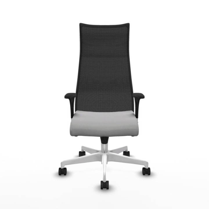 Albacete malla XL sincro malla negra bali gris claro brazos 1D base blanca ruedas 65mm nailon