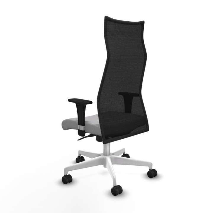 Albacete malla XL sincro malla negra bali gris claro brazos 1D base blanca ruedas 65mm nailon