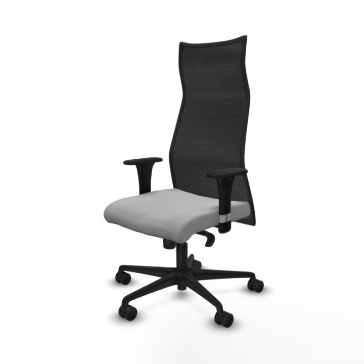 Albacete malla XL sincro malla negra bali gris claro brazos 1D base nailon ruedas 65mm nailon