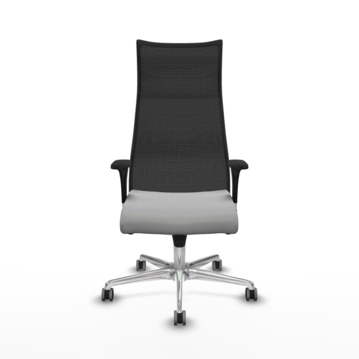 Albacete malla XL sincro malla negra bali gris claro brazos 1D base aluminio ruedas 65mm engomadas