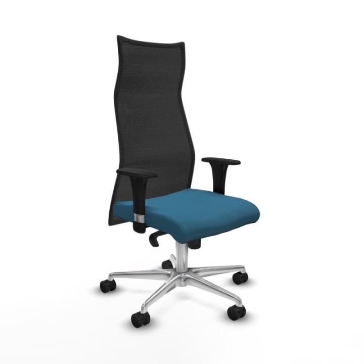 Albacete malla XL sincro malla negra bali verde petroleo brazos 1D base aluminio ruedas 65mm nailon