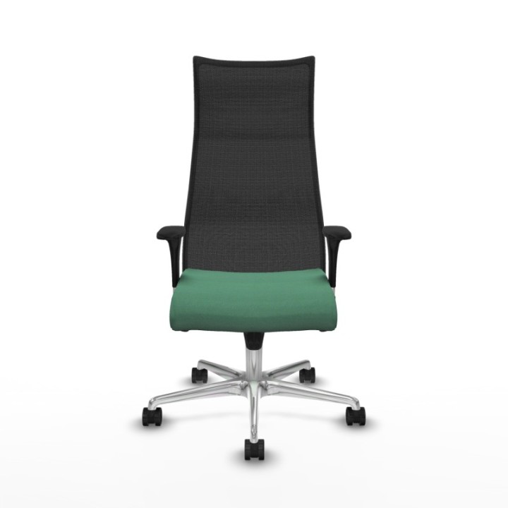 Albacete malla XL sincro malla negra bali verde esmeralda brazos 1D base aluminio ruedas 65mm nailon