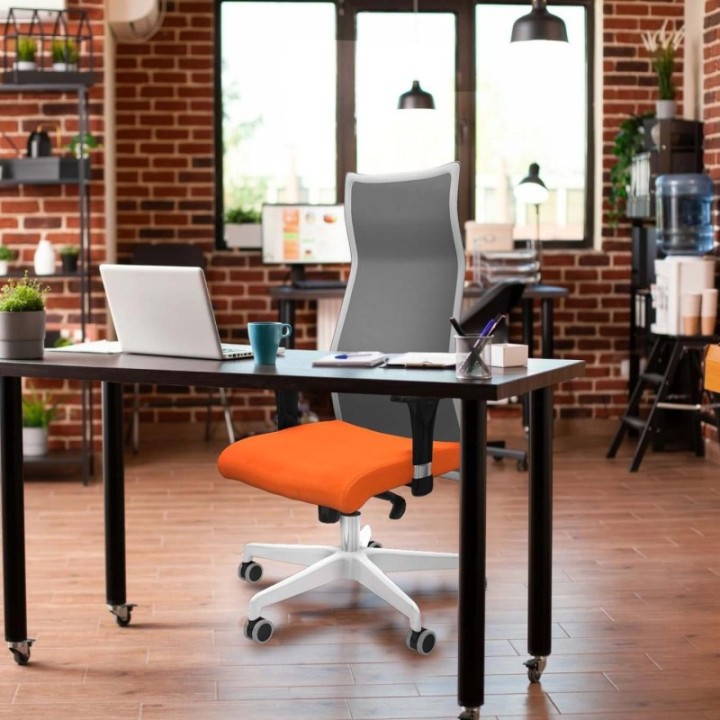 Albacete malla XL sincro malla negra bali gris oscuro brazos 1D base blanca ruedas 65mm engomadas