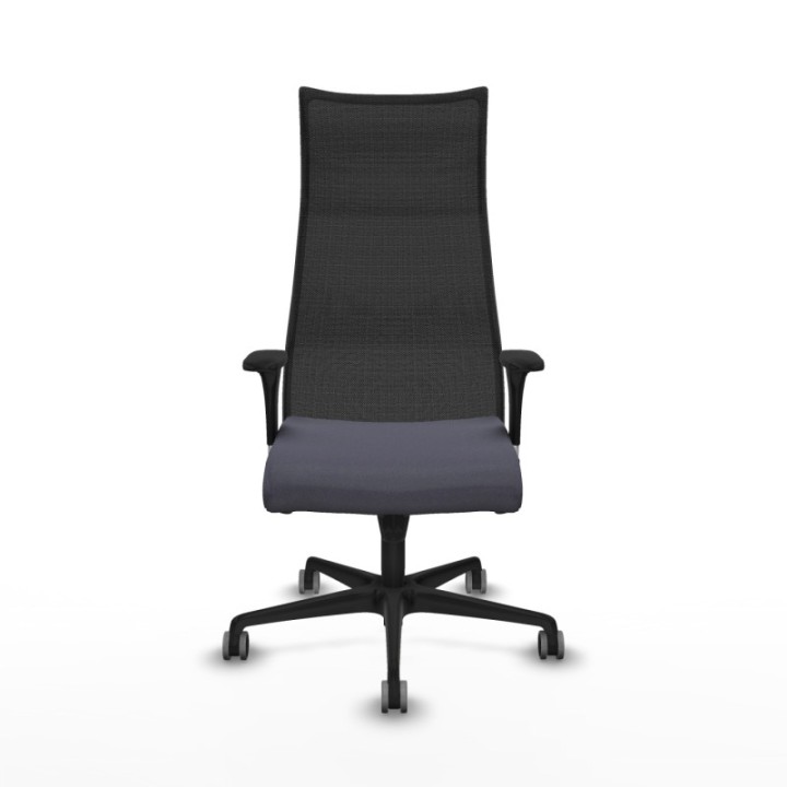 Albacete malla XL sincro malla negra bali gris oscuro brazos 1D base nailon ruedas 65mm engomadas