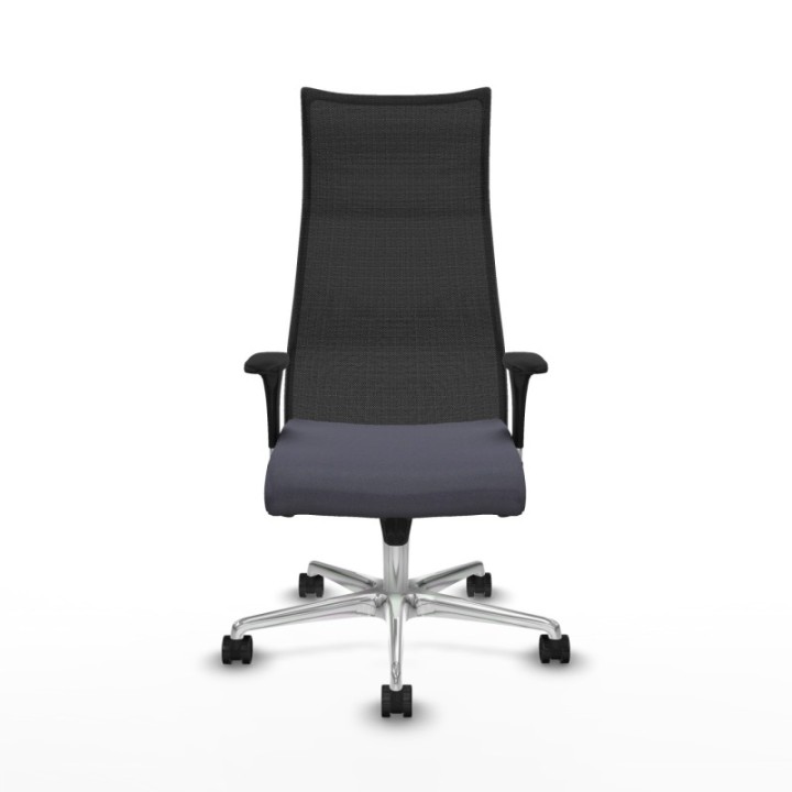 Albacete malla XL sincro malla negra bali gris oscuro brazos 1D base aluminio ruedas 65mm nailon