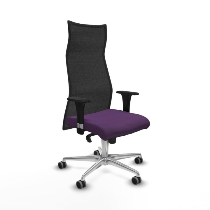 Albacete malla XL sincro malla negra bali morado brazos 1D base aluminio ruedas 65mm engomadas