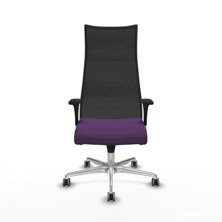 Albacete malla XL sincro malla negra bali morado brazos 1D base aluminio ruedas 65mm engomadas