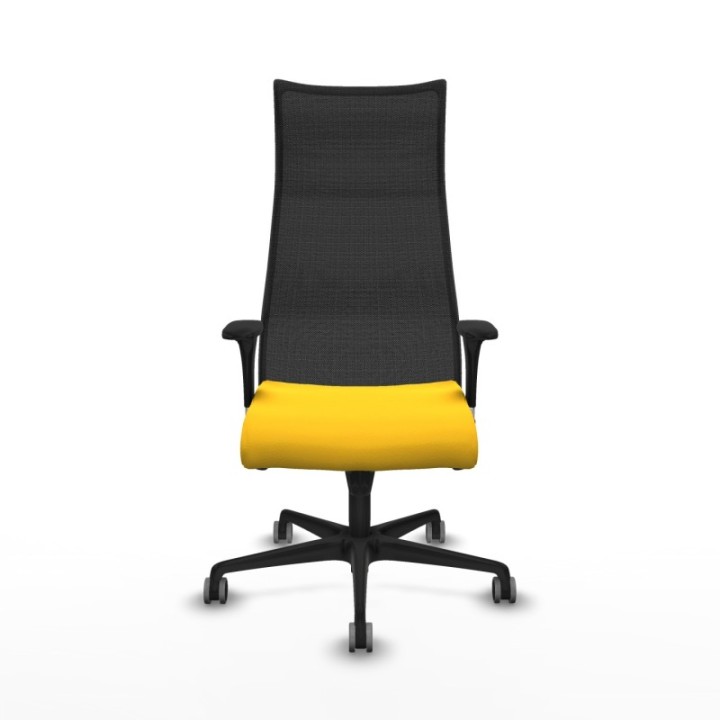 Albacete malla XL sincro malla negra similpiel amarillo brazos 1D base nailon ruedas 65mm engomadas