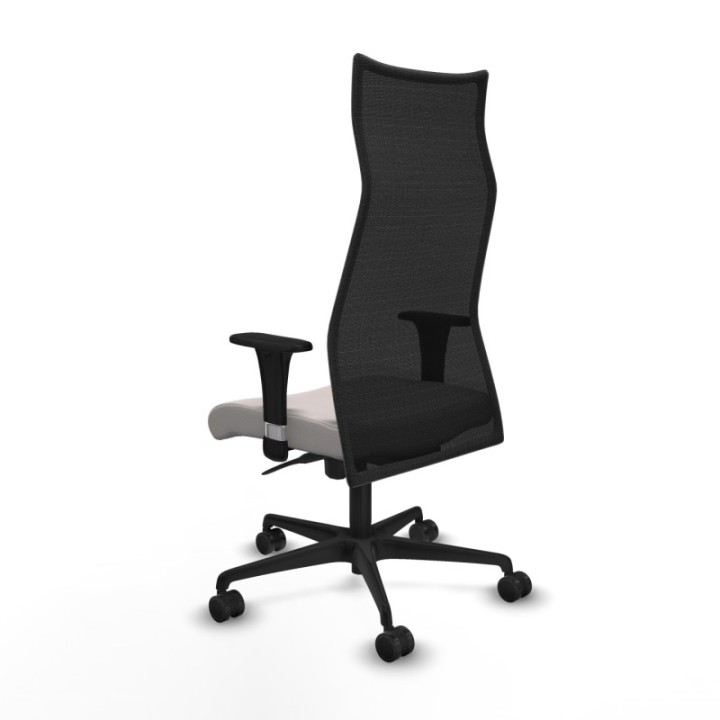 Albacete malla XL sincro malla negra similpiel blanco brazos 1D base nailon ruedas 65mm nailon