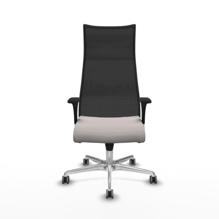 Albacete malla XL sincro malla negra similpiel blanco brazos 1D base aluminio ruedas 65mm engomadas