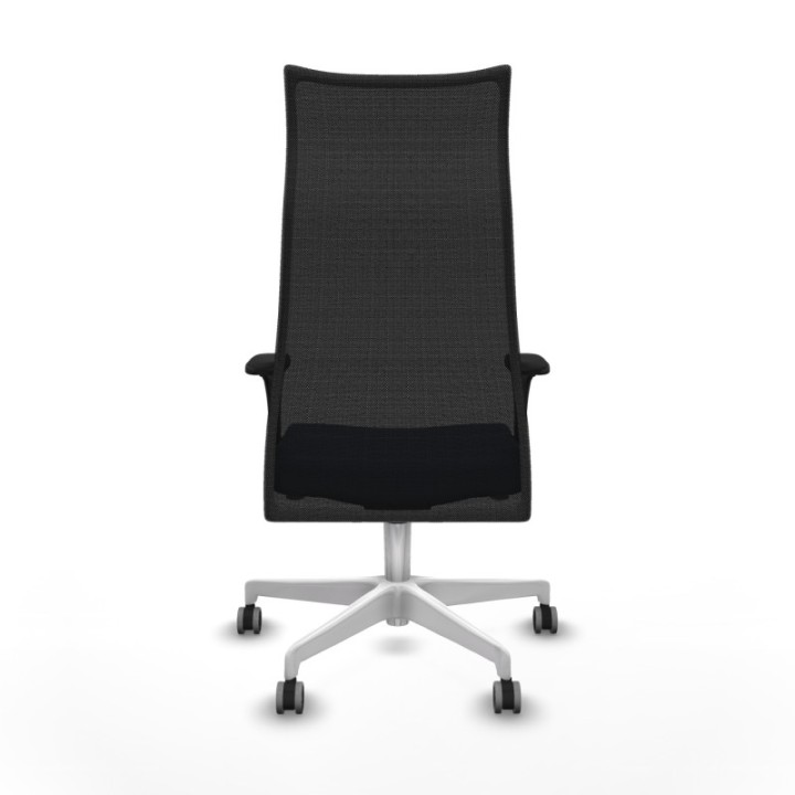 Albacete malla XL sincro malla negra similpiel azul marino brazos 1D base blanca ruedas 65mm engomadas