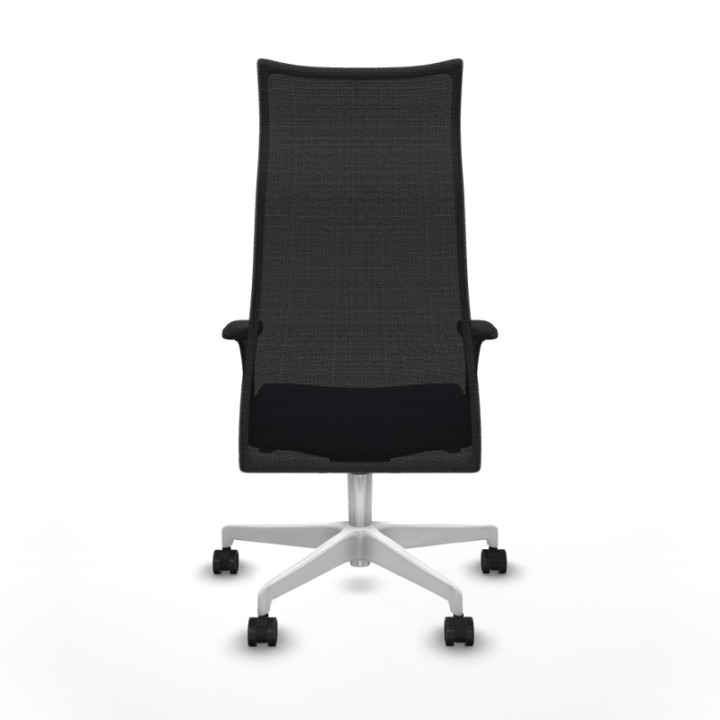 Albacete malla XL sincro malla negra similpiel azul marino brazos 1D base blanca ruedas 65mm nailon