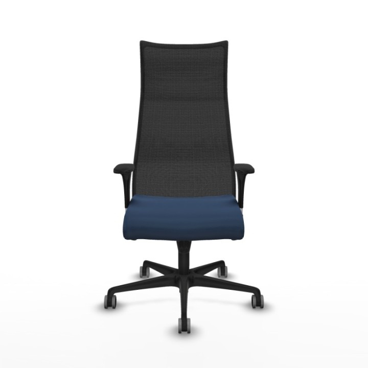 Albacete malla XL sincro malla negra similpiel azul marino brazos 1D base nailon ruedas 65mm engomadas